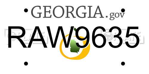 RAW9635 Georgia License Plate