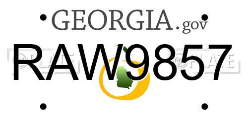 RAW9857 Georgia License Plate