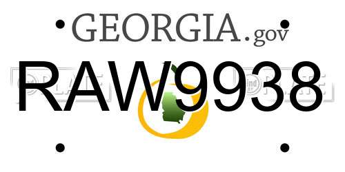 RAW9938 Georgia License Plate