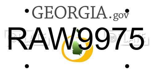 RAW9975 Georgia License Plate