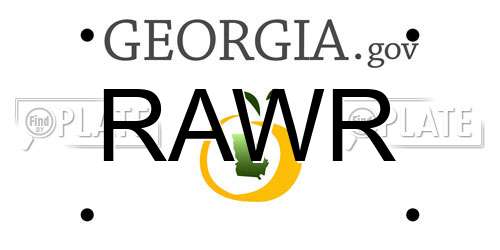 RAWR Georgia License Plate