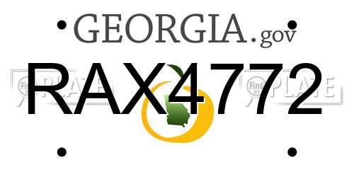 RAX4772 Georgia License Plate