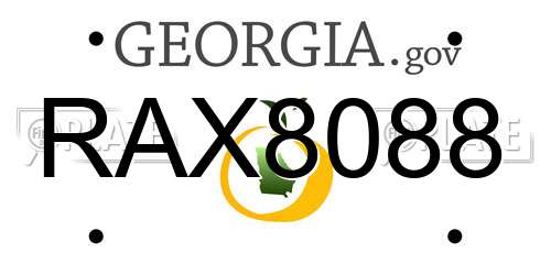 RAX8088 Georgia License Plate