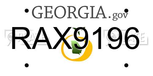 RAX9196 Georgia License Plate
