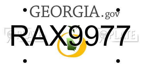 RAX9977 Georgia License Plate