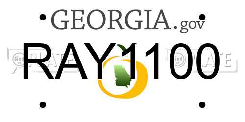 RAY1100 Georgia License Plate
