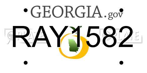 RAY1582 Georgia License Plate