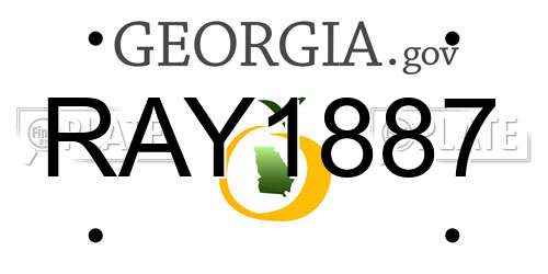 RAY1887 Georgia License Plate