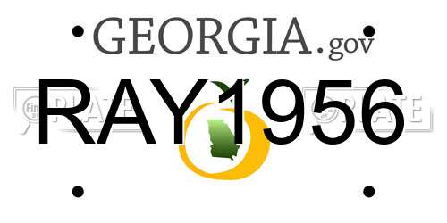 RAY1956 Georgia License Plate