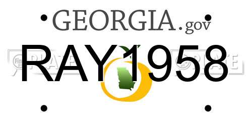 RAY1958 Georgia License Plate