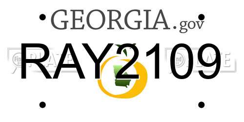 RAY2109 Georgia License Plate