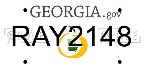 RAY2148 Georgia License Plate