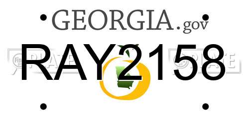 RAY2158 Georgia License Plate