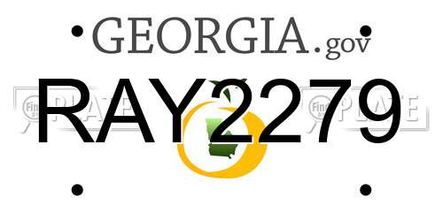 RAY2279 Georgia License Plate