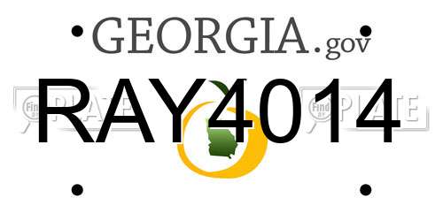 RAY4014 Georgia License Plate