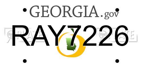 RAY7226 Georgia License Plate