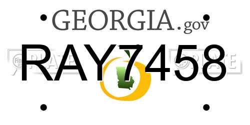 RAY7458 Georgia License Plate