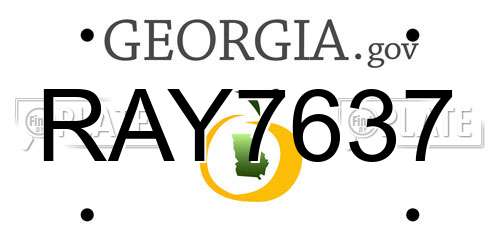 RAY7637 Georgia License Plate
