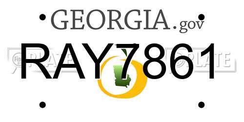 RAY7861 Georgia License Plate