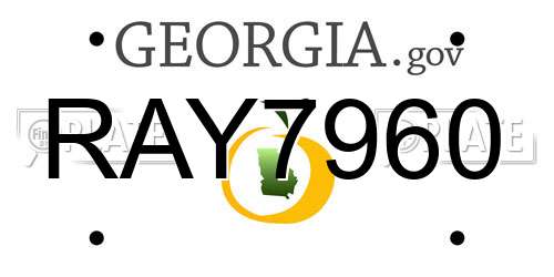 RAY7960 Georgia License Plate
