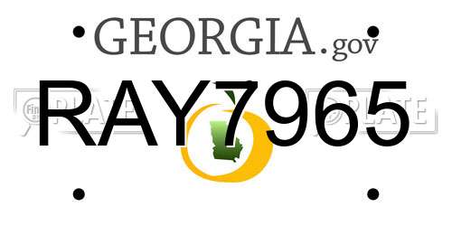 RAY7965 Georgia License Plate
