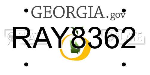 RAY8362 Georgia License Plate