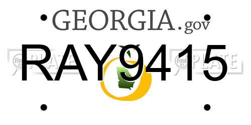 RAY9415 Georgia License Plate