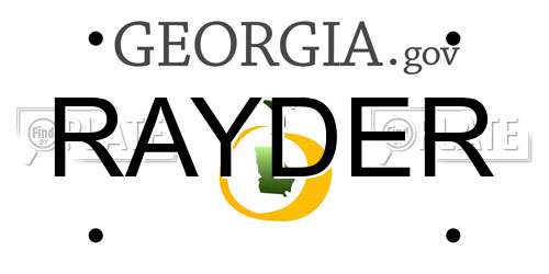 RAYDER Georgia License Plate