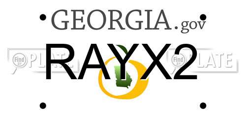 RAYX2 Georgia License Plate