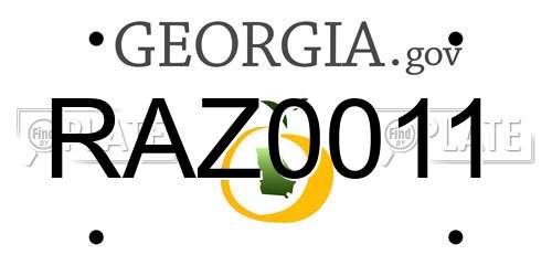 RAZ0011 Georgia License Plate