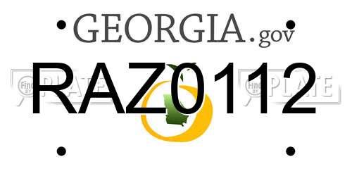 RAZ0112 Georgia License Plate