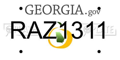 RAZ1311 Georgia License Plate