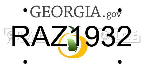 RAZ1932 Georgia License Plate