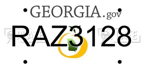RAZ3128 Georgia License Plate
