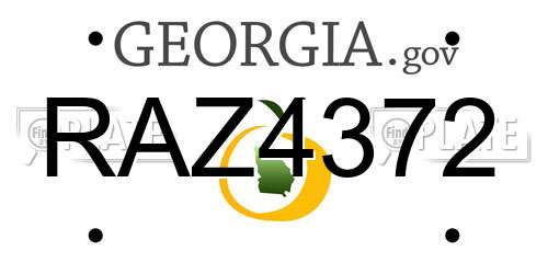 RAZ4372 Georgia License Plate