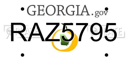 RAZ5795 Georgia License Plate