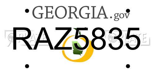RAZ5835 Georgia License Plate