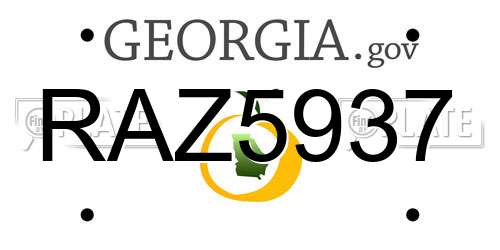 RAZ5937 Georgia License Plate