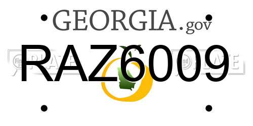 RAZ6009 Georgia License Plate