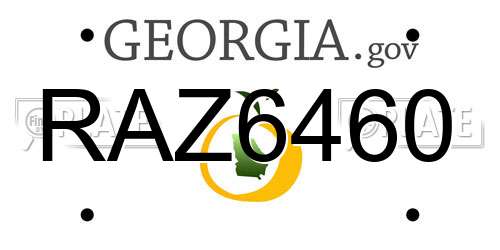 RAZ6460 Georgia License Plate