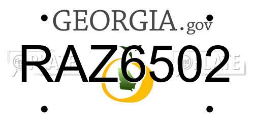 RAZ6502 Georgia License Plate