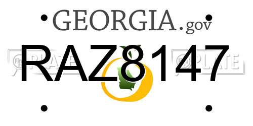 RAZ8147 Georgia License Plate