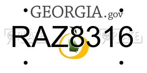 RAZ8316 Georgia License Plate