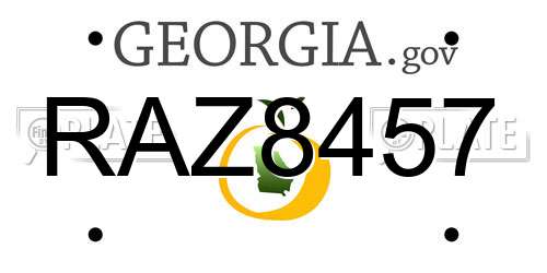 RAZ8457 Georgia License Plate