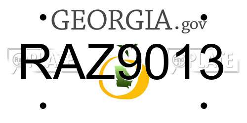 RAZ9013 Georgia License Plate