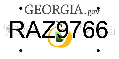 RAZ9766 Georgia License Plate