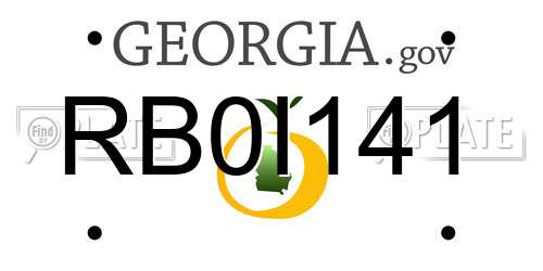 RB0I141 Georgia License Plate