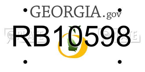 RB10598 Georgia License Plate