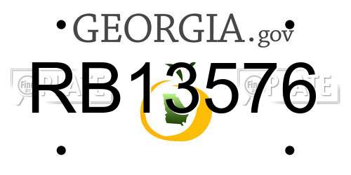 RB13576 Georgia License Plate