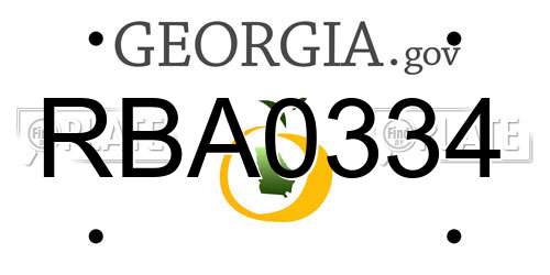 RBA0334 Georgia License Plate
